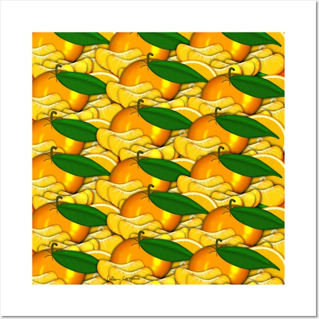 Tangerine a Summer Pattern Wall Art by ButterflyInTheAttic